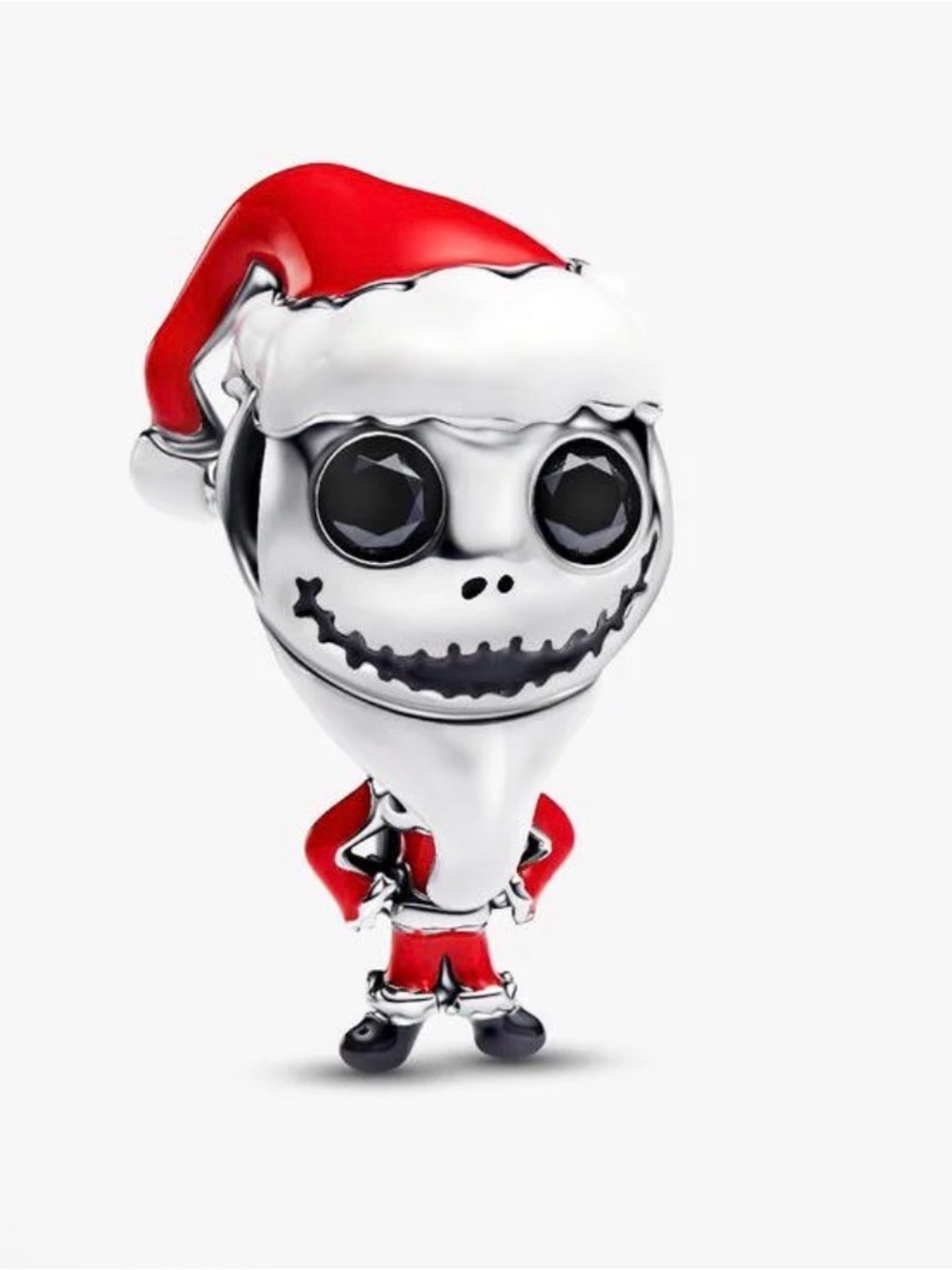 Pandora Nightmare Before Christmas Santa Charm with Red Enamel Accents